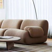 Canapé modulaire compact de style italien minimaliste moderne, canapé d'angle en tissu carré, appartement, villa, salon gonflable
