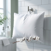 Housse de coussin 100% coton, taie d'oreiller en sergé haute densité, double protection antibactérienne et anti-acariens, style enveloppe, taie d'oreiller d'hôtel