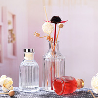 50ml 100ml 150ml 200ml 500ml Bouteille d'aromathérapie en verre transparent Bouteille vide Bouteille de diffuseur de parfum en rotin sans feu