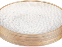 Assiettes en plastique à bord doré, motif martelé, bord rose doré, vaisselle de fête jetable, ensemble de vaisselle élégante