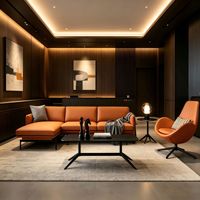 Ensemble de canapés de bureau minimalistes en cuir véritable, canapé de réception résistant à l'usure pour entreprise, hôtel et hall d'accueil