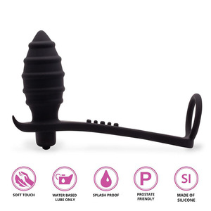 Männliches Prostata-Massage gerät <span class=keywords><strong>Anal</strong></span> Butt Plug Cockring, G-Punkt Sexspielzeug für Männer, vibrierender Penis ring <span class=keywords><strong>Anal</strong></span> Adult <span class=keywords><strong>Toys</strong></span> for Men <span class=keywords><strong>Pleasure</strong></span> - Product Image 5