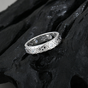 Anillo <span class=keywords><strong>de</strong></span> nudo celta <span class=keywords><strong>de</strong></span> Plata <span class=keywords><strong>de</strong></span> Ley 925 al por mayor para mujer con circonita cúbica - Product Image 3