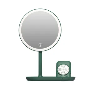 Desktop Touch Screen Light Verstelbare Make-Up Cosmetische Spiegel Met Draadloze Opladen Pad Make Geleid Spiegel