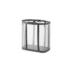 Foldable Laundry Basket Grey Oxford Fabric Rectangle Shape Standing Type Clothing Organizer For Bathroom Toilet Storage - Product Image 1