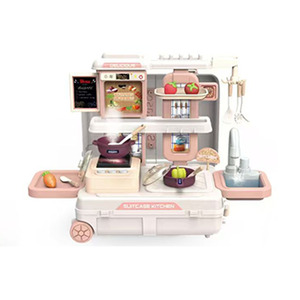 Ensemble de <span class=keywords><strong>cuisine</strong></span> 3-en-1 pour enfants avec poignée, jouets d'imitation et simulation de cuisinière - Product Image 4