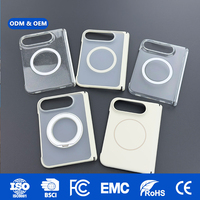 Coque de téléphone transparente personnalisée OEM pour iPhone 18 Duo, anti-jaunissement, clarté 99%, aimant N52 intégré, charnière intégrée