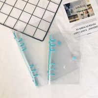 Carpeta de Archivos Personalizada, Carpeta de Anillas Transparente de PVC Suave y Colorida con Clip, 6 Anillas, para Hojas Sueltas, Cuaderno Pequeño A5 A6, para Diario, Bloc de Notas Espiral