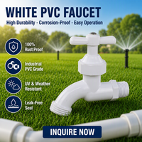 Robinet à poignée croisée en PVC de Chine, robinet d'eau tout plastique à filetage externe pour l'irrigation, usage domestique et extérieur, vente en gros OEM