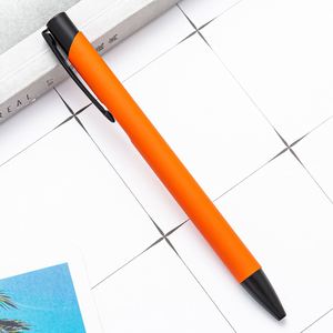 <b>Matte</b> <b>Rubber</b> Coated Straight Aluminum Click Gel Ink Pen, 8 Colors Minimalist Retractable Signature Pen Custom Logo - Product Image 5