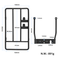 Étagère de rangement pliable Ulip noire pour trottinettes MI M365 Pro PRO2 1S Mi 3 – Rangement léger et supplémentaire
