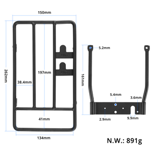 Ulip ชั้นเก็บของด้านหลังพับได้สีดำสำหรับ Xiaomi M365 Pro PRO2 1S Mi 3สกูตเตอร์พื้นที่จัดเก็บข้อมูลเพิ่มเติมที่มีน้ำหนักเบา - Product Image 2