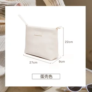 NEW Custom Elegant PU Leather Travel Cosmetic Bags Large Capacity Envelope Makeup Toiletry Bag