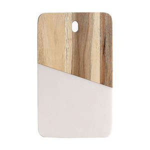 Assiettes en bois d'acacia ovales écologiques et multifonctionnelles, blanches, pour la nourriture - Product Image 2