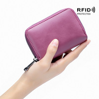 Dompet Kartu Wanita Multi-kartu dengan Ritsleting Ganda Desain Baru untuk Perdagangan Luar Negeri, Anti-RFID, Dompet Koin Universal Unisex, Tempat Kartu Bisnis