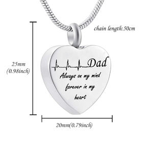Las joyas de cremación en el electrocardiograma <span class=keywords><strong>siempre</strong></span> estarán en <span class=keywords><strong>mi</strong></span> corazón como un collar conmemorativo, colgante de recuerdo de cenizas - Product Image 2