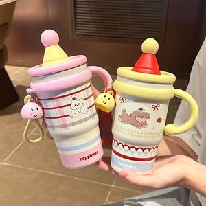 กระติกน้ำสแตนเลสสีเทาแบบน่ารัก ปี 2026 รูปทรงหมวก พร้อมหูจับ แก้วน้ำแบบมีฝาปิด ของขวัญวันเกิดส่วนตัว - Product Image 6