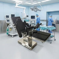 Table d'opération électrique à 5 fonctions pour bloc opératoire, table chirurgicale médicale avec dossier inclinable latéral Trendelenburg et fonction coulissante