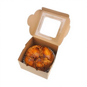 Cajas de Panadería Pequeñas al por Mayor con Ventana para Aperitivos, Mini Tartas, Regalos para Fiestas, Cafeterías, Restaurantes, Comida para Llevar - Papel Kraft Reciclado - Product Image 4