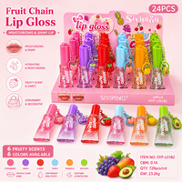 Coffret d'huiles à lèvres fruitées scintillantes – 6 gloss véganes hydratants à la vitamine E, longue tenue, non collants, brillants, mignons, portables, en gros, idéal pour offrir