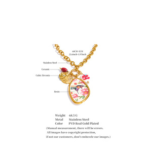 JINYOU 1794 Primavera Verano <span class=keywords><strong>2026</strong></span> Collar Largo con Colgante de Flor de Resina y Acero Inoxidable - Product Image 6
