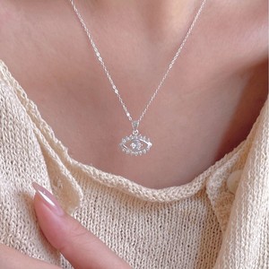 Joyería Fina de Plata de Ley 925 con Circonita, Collar con Colgante en Forma de Ojo Chapado en Oro de 18k - Product Image 5