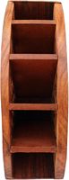 Boîte organisatrice de bureau sculptée à la main, support en bois pour 5 télécommandes