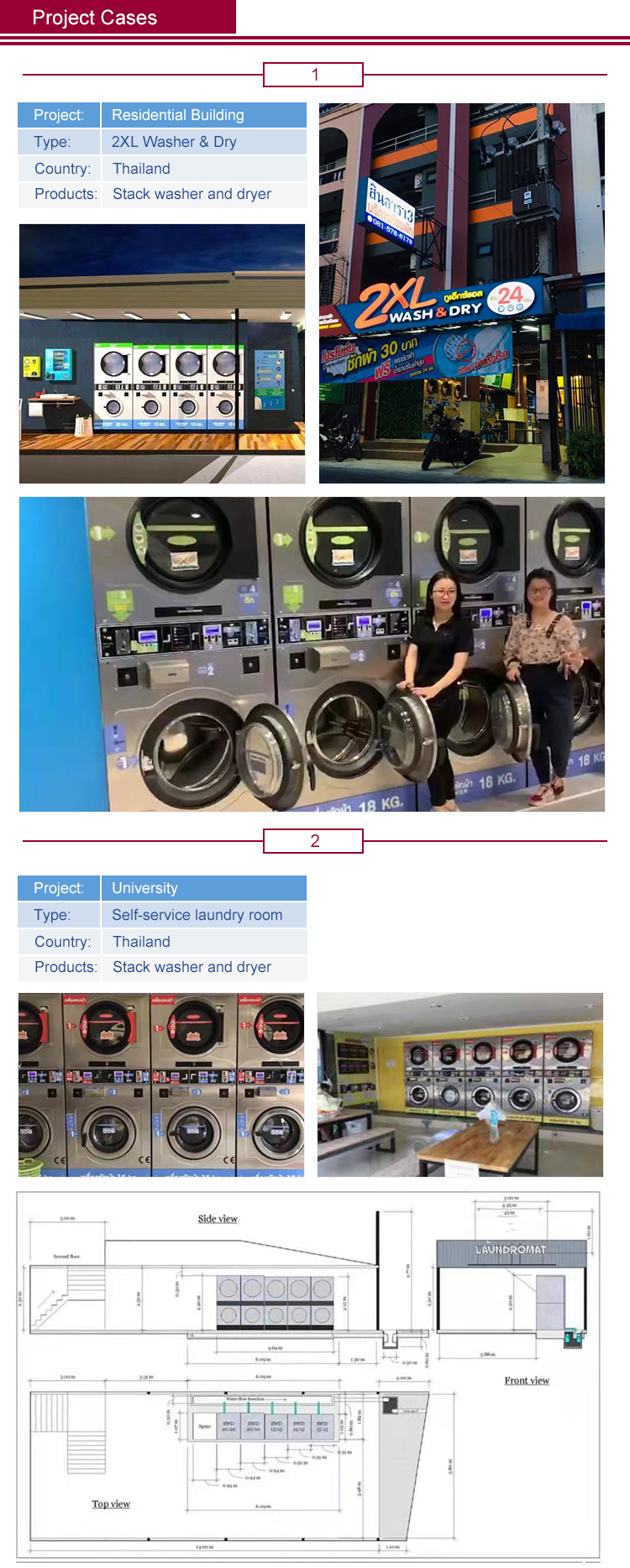 Industrial Commercial Automatic Coin Operated Washing Machine 12kg to 20 kg Washing Capacity Laundry Washing Dry Machine