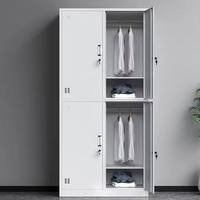 Armoire de Rangement Moderne en Acier Verrouillable à Prix d'Usine, Personnalisable pour Maison, École, Salle de Sport, Hôpital, 4 Portes avec Revêtement Écologique