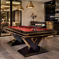 Table de billard moderne de luxe en forme de V, 9 pieds, 8 pieds, personnalisable, table de ping-pong