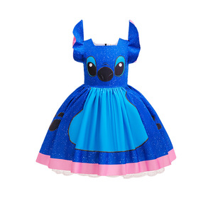 Disfraz de Halloween <span class=keywords><strong>para</strong></span> Niña, Lilo Angel Stitch, Mangas con Volantes, Princesa Azul, Fiesta, Carnaval, Cosplay, <span class=keywords><strong>Disfraces</strong></span> de TV y Cine - Product Image 2