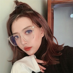 Montura de Gafas Cuadradas Qianai, Lentes de PC Medianas con Protección Anti Luz Azul, Estilo Coreano para Mujer, Montura Negra Moderna - Product Image 4