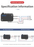 Micro-interrupteur de détection SPDT 15A V-154-1C25 Interrupteur électrique étanche avec poignée en plastique