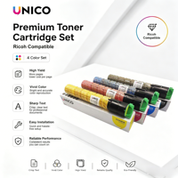 Cartouche de toner UNICO pour imprimante laser rotative Gestetner MP C2030 C2050 C2530 C2550 C2051 C2551 Nashuatec Rex