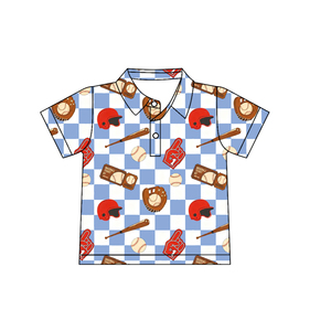 Polo à manches longues en coton et élasthanne respirant à imprimé camouflage pour enfants garçons, collection printemps-automne, 4 juillet - Product Image 6