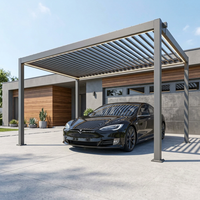 Kit de pergola métallique à lamelles manuelles étanche OEM, assemblage DIY, abri solaire pour carport, garage, allée