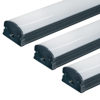 Tube LED linéaire connectable noir/argent pour bureaux commerciaux et industriels, 60cm/120cm/150cm/240cm, 30W/60W/72W/120W, CRI 80 élevé