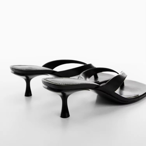 Sandali <span class=keywords><strong>Estivi</strong></span> alla Moda con Tacco Quadrato e Punta Aperta, Logo Personalizzato, Scarpe Nere in PU con Tacco Basso per Donna, Vendita all'Ingrosso - Product Image 2