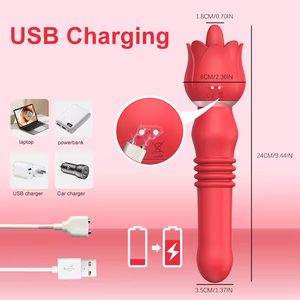 Vibrador Femenino 3 en 1 con Estimulación del Punto G, <span class=keywords><strong>Dildo</strong></span> Telescópico, Estimulación del Clítoris, Penetración <span class=keywords><strong>Vaginal</strong></span> y Anal, con Bola Giratoria - Product Image 6