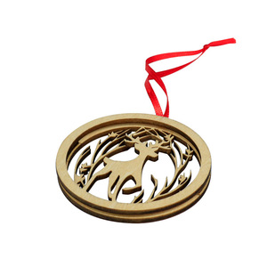 Bola de <span class=keywords><strong>Navidad</strong></span> Adornos colgantes Ángel de <span class=keywords><strong>madera</strong></span> doble capa muñeco de nieve colgante de <span class=keywords><strong>Navidad</strong></span> para decoración de árboles - Product Image 2