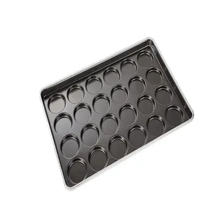 Wholesale Non Sticking 24 Cups Hamburger Bun Pan 4 Inch Burger Baking Tray