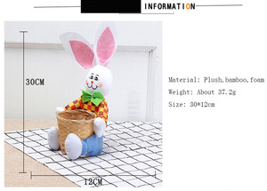 DIY Niedlicher Hasenkorb Ostereier Süßigkeiten Geschenk Kaninchen Aufbewahrungstasche Bunter Bambuskorb für Osterdekoration - Product Image 6