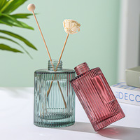 Bouteilles de diffuseur d'arômes en verre vides de 200 ml, couleur bonbon, à rayures verticales, sérigraphiées, vente en gros