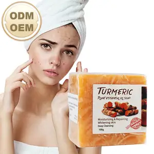 Nhãn Hiệu Riêng Chăm Sóc Da Mật Ong Handmade Làm Trắng 100% Hữu Cơ Tự Nhiên Chống Mụn Trứng Cá Tumeric Xà Phòng