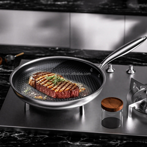 304 Multi-ply Stainless Steel Honeycomb 28cm 30cm 32cm <strong>Fry</strong> <strong>Pan</strong> Kitchen Three-layer Steel Cooking <strong>Fry</strong> <strong>Pan</strong> - Product Image 1