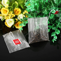 Sachets de thé réutilisables en fibre de maïs biodégradable avec logo, filtre à thé pyramidal avec cordon de serrage, sachet de thé vide personnalisé
