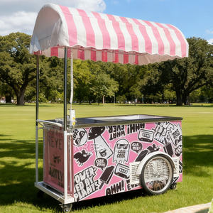 Carrito de Helados Móvil con Congelador para Camioneta, Vitrina Exhibidora de Helados, Carrito de Flores para Exteriores - Product Image 3