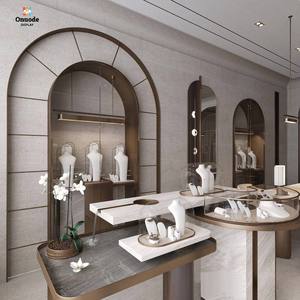 ร้านออกแบบเครื่องประดับหรูครบวงจร |   ตู้กระจก LED แบบกำหนดเองพร้อมไฟ LED ตู้โชว์ระดับพรีเมียม เป็นมิตรกับสิ่งแวดล้อม ขนาดสั่งทำได้ - Product Image 5