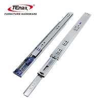 Glissière de tiroir à roulement à billes Temax BP456 de haute qualité pour meubles, ouverture par pression