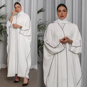 2023 Latest Front Open Kimono Arabic Style Dubai Muslim Abaya Turkish Abaya For Sale Kaftan Abayas Luxe Muslim Dress